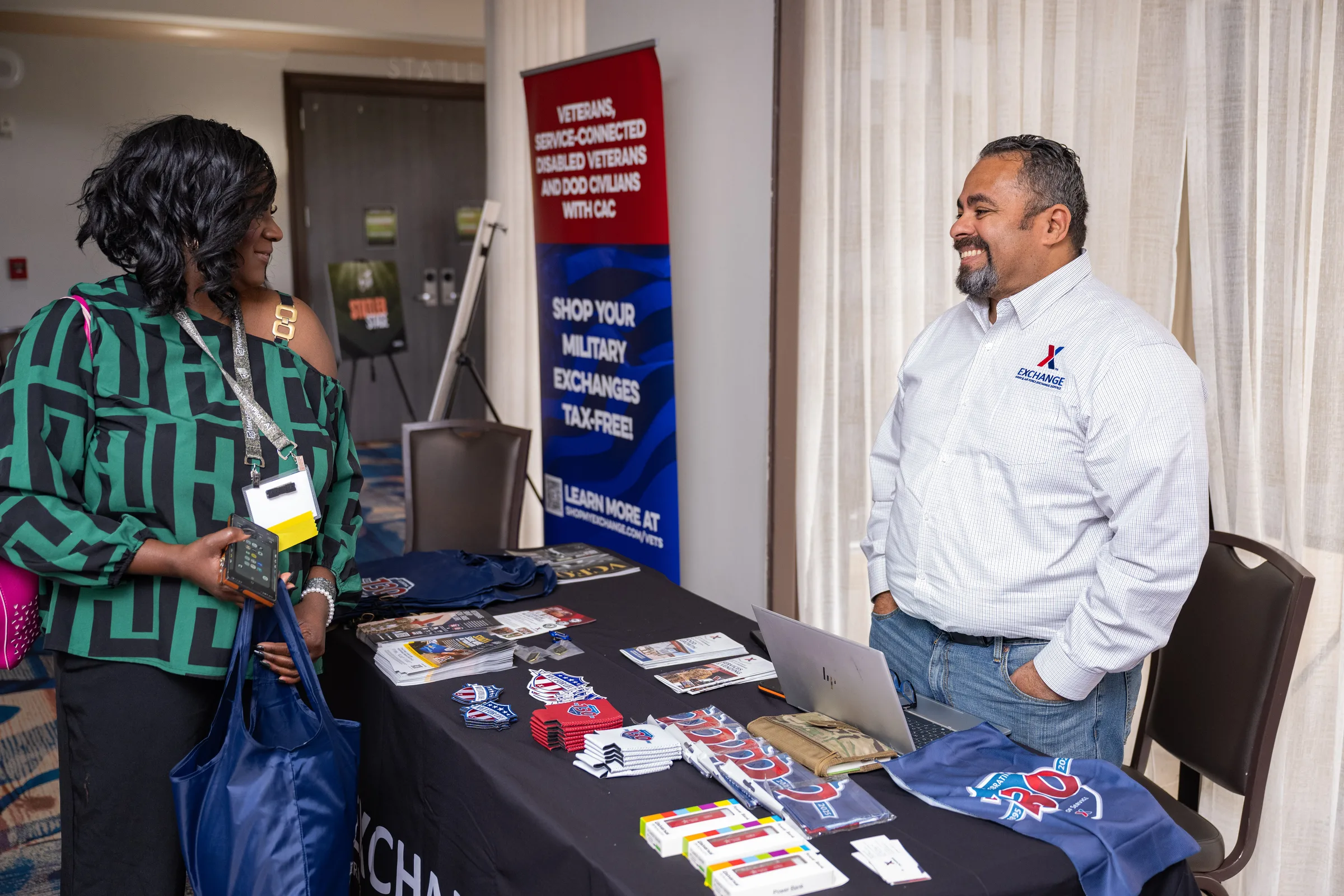 Vendors and attendees at the MCC marketplace