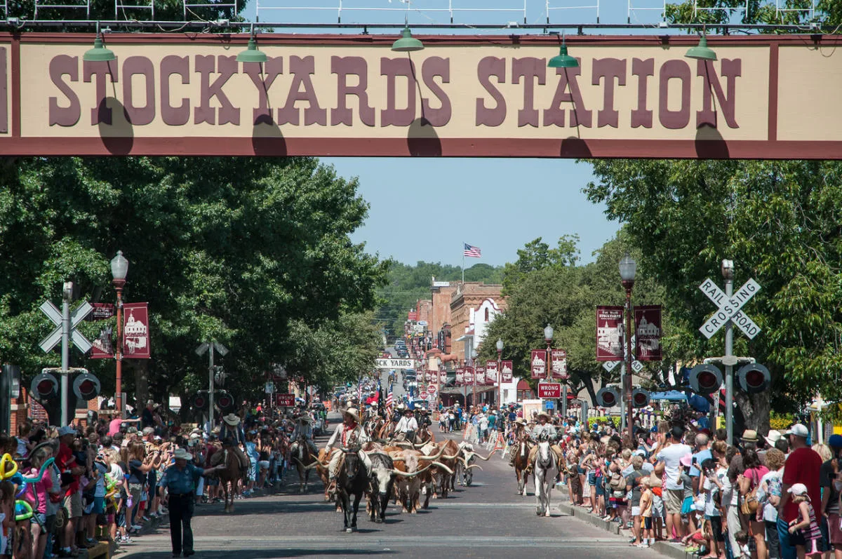 The historic Fort Worth Stockyards district